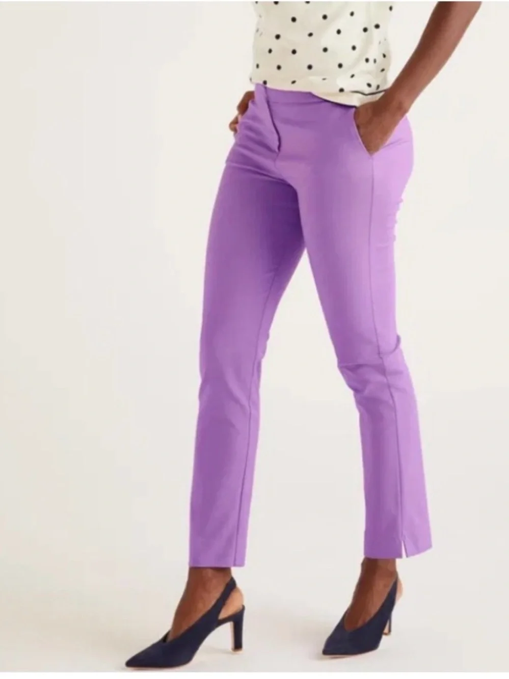 Boden Richmond Lavender Purple Lilac Ankle Pants Women's 6R Slim Tailored - Picture 6 of 16